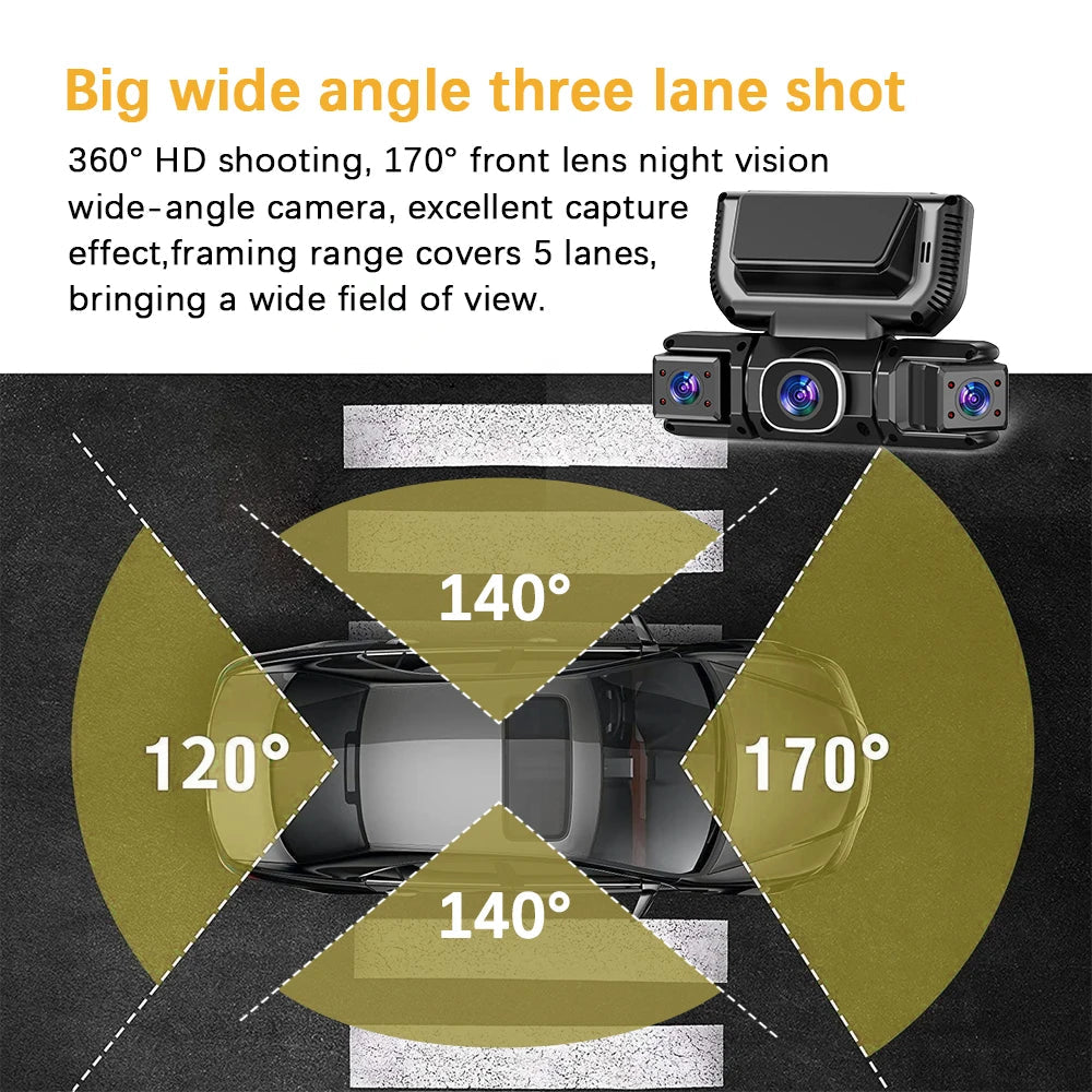 New WIFI 4Channel 360 Degree  Car Dvr 1080P Video Recorder WiFi APP Dashcam 24h Parking Monitor Rear View Camera Car Recorder Car Mobile World