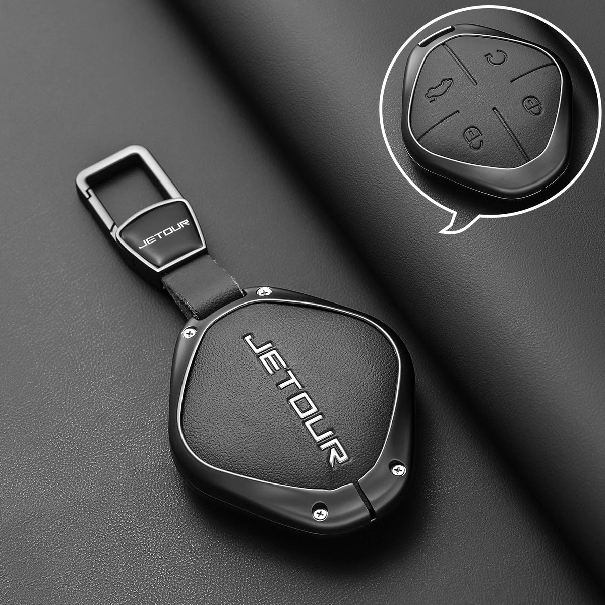 Zinc Alloy Car Key Case Fob for Chery Jetour Dashing IDM I-DM X-1 Plus DTC 2022 2025 Keychain Remote Cover Bag Shell Accessories