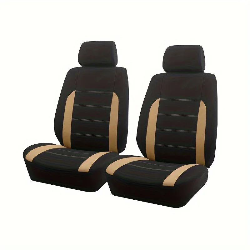 AUTO PLUS Sports Universal Polyester Car Seat Cover Set Fit Most Car Plain Fabric Bicolor Stylish Car Accessories Seat Protector CM World