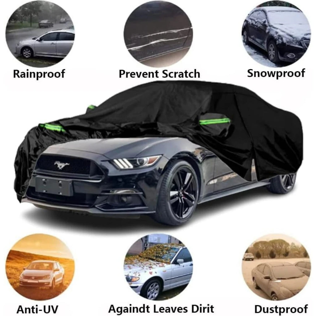 Waterproof Car Covers Compatible with 2015-2024 Ford Mustang with Zipper Door for Rain Snowproof UV Windproof Protection