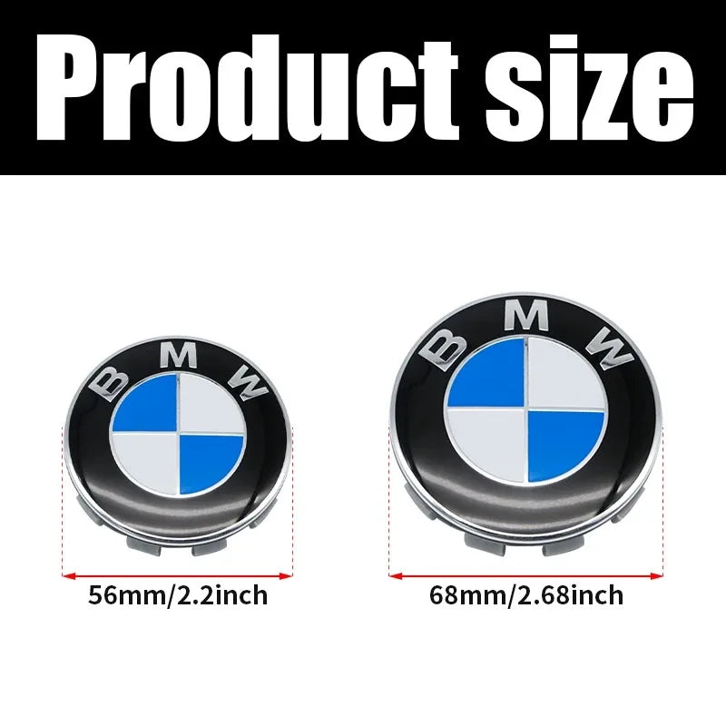 4Pcs 56mm 68mm Wheel Center Caps for BMW 50th Anniversary M Power Carbon Fiber Hubcap Emblem Badge E46 E90 F10 F30 G20 X5