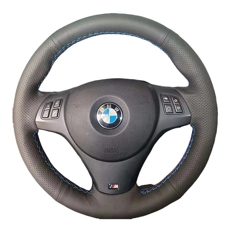 Car Steering Wheel Cover For BMW E81 E90 Pack M Sport M3 E91 E92 E93 E87 E82 E88 X1 E84 Hand-stitched Microfiber Leather