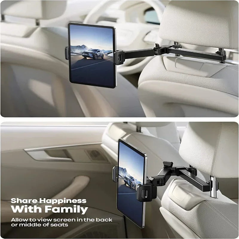 Telescopic Car Rear Pillow Phone Holder Tablet Rotating Holder Car Back Seat Stand Headrest Bracket Universal Holder Accessories CM World