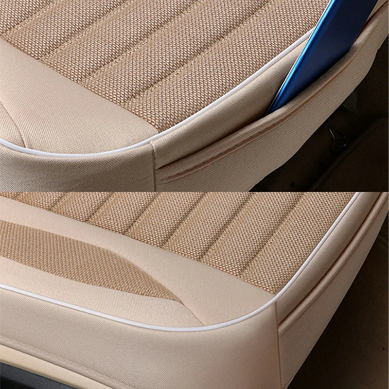 Car Seat Cover Flax Cushion Seasons Universal Breathable Interior For Most Four-Door Sedan&SUV Ultra-Luxury Car Seat Protection