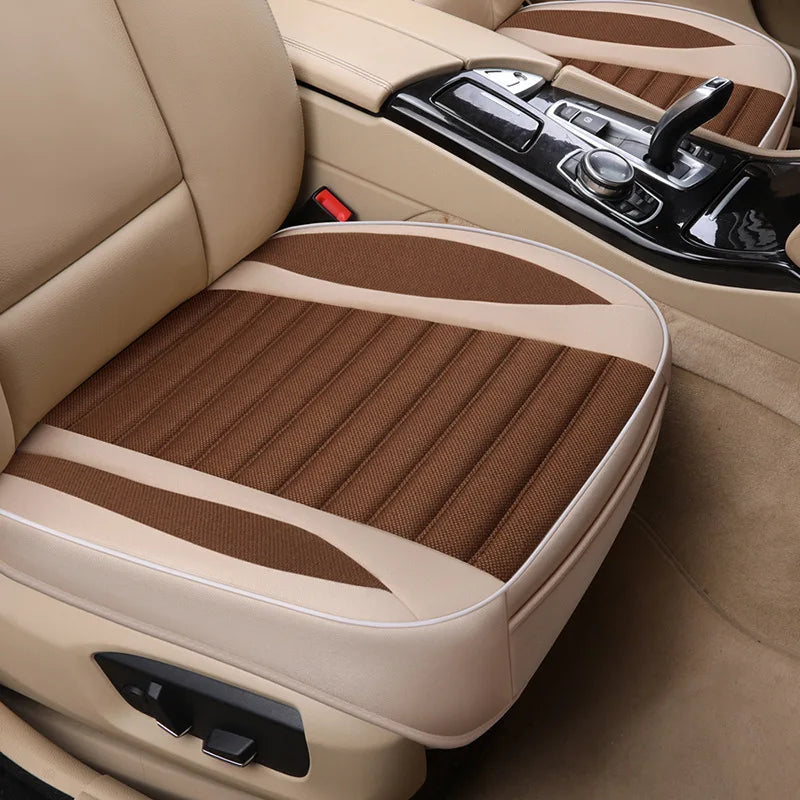 Car Seat Cover Flax Cushion Seasons Universal Breathable Interior For Most Four-Door Sedan&SUV Ultra-Luxury Car Seat Protection