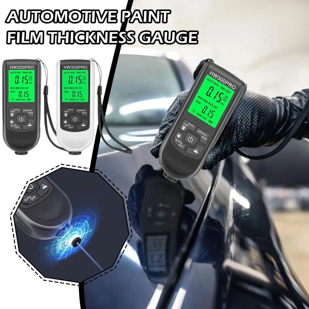 HW300PRO Auto Thickness Gauge Digital Coating Car Paint 0.1micron/0-2000 Automatic Film Measuring Paint Tester Thickness To L3U8 CM World