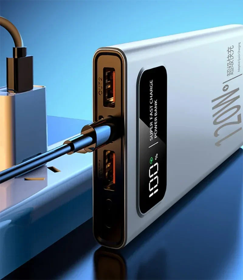 Lenovo 500000mAh Power Bank Super Fast Charging High Capacity Battery Digital Display Power Bank For iPhone Samsung Huawei Car Mobile World