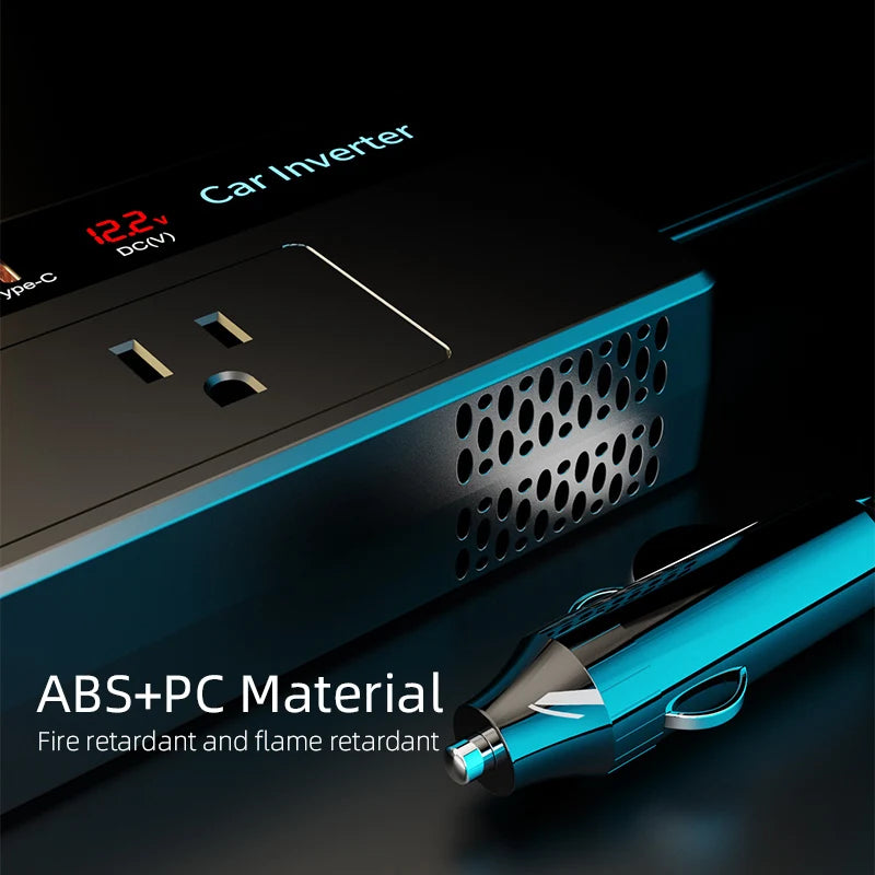 200W Car Inverter DC 12V To 110V AC Power Inverters 3 USB 1 Type-C Ports Charger Adapter Car Plug Converter with LED Screen CM World