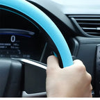 Non-Slip Silicone Steering Wheel Cover Summer Breathable Elastic Universal Fit 38cm Car Steering Wheel Protector Accessory