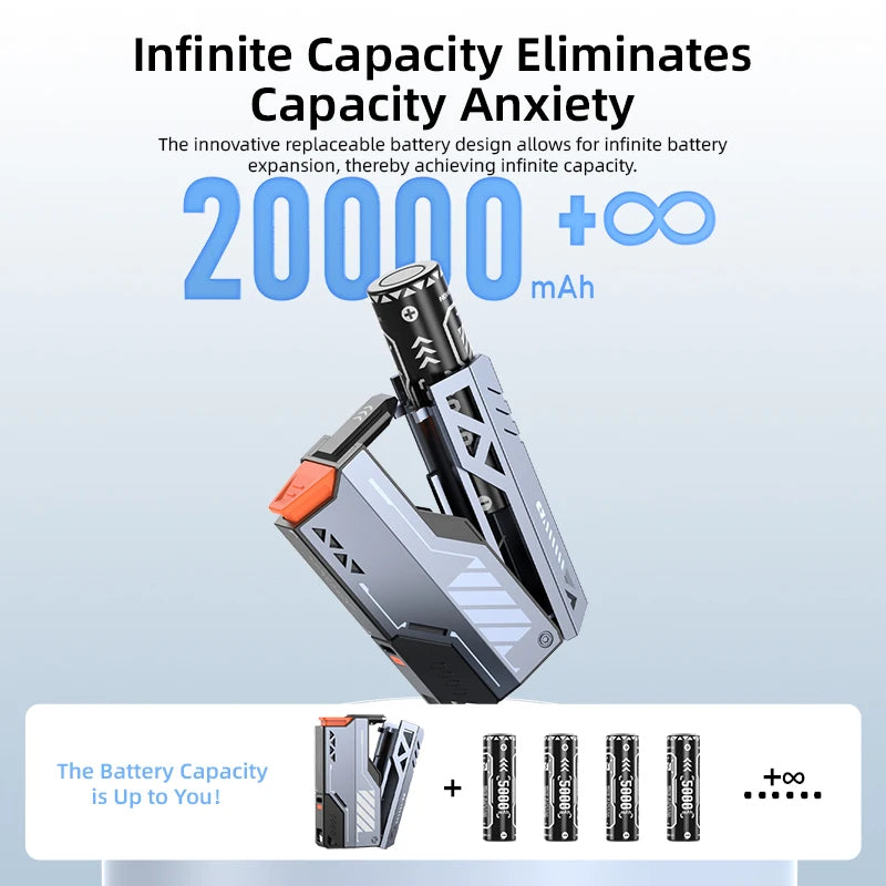 VYVYLABS 30000mAh Detachable CCC Power Bank Fast Charger 22.5W Wireless Portable Charger 21700 PowerBank For iP 17 Spare Battery Car Mobile World