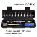 TINSOL Adjustable Torque Ratchet Wrench 1/4-inch Dual-Direction Bicycle Hex Socket Preset Wrench Professional Maintenance Tool CM World