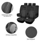 AUTOKING High Back Car Seat Covers Universal Size Fit For Most Car SUV PU Leather Spliced With Dot Jacquard Fabric Seat covers CM World