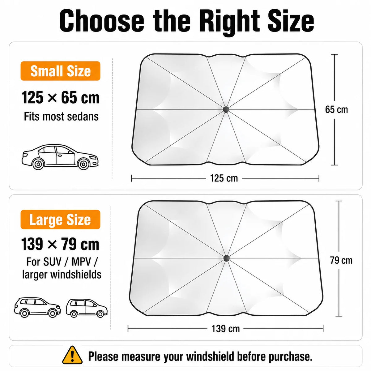 Car Sunshade Umbrella Windshield Folding Front Parasol Umbrella Type Sun Shade for Car Window Summer Sun Protection Accessories