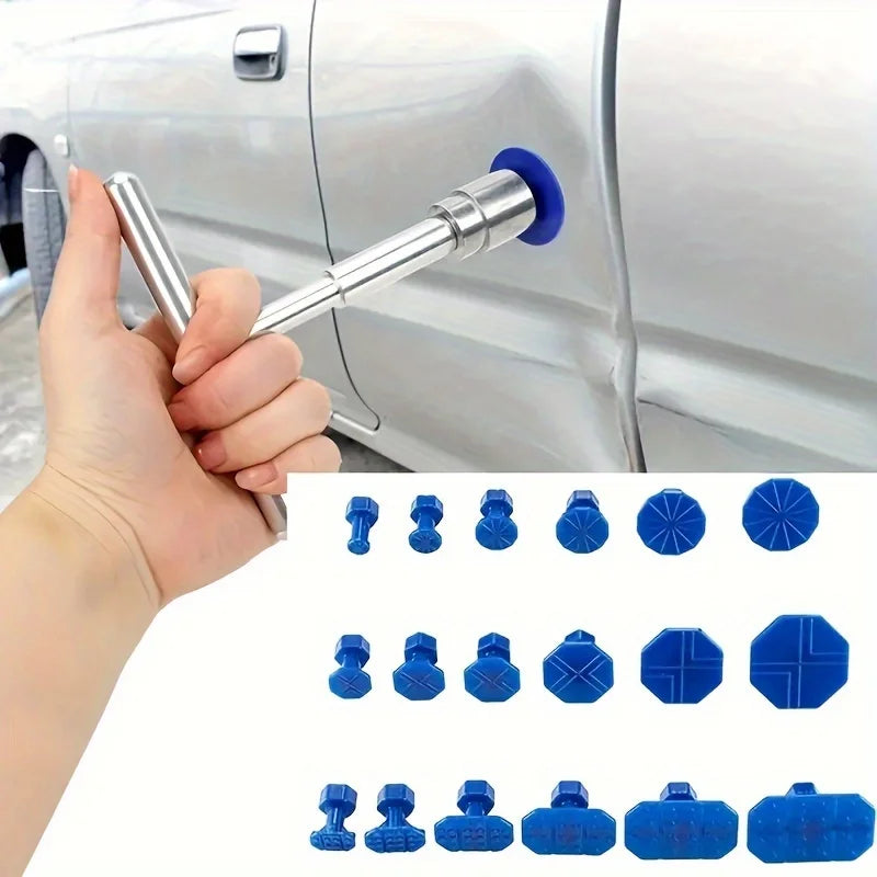 Car dent repair tool, sheet metal repair puller, simple T-shaped with 18 gaskets, no trace suction pit tool