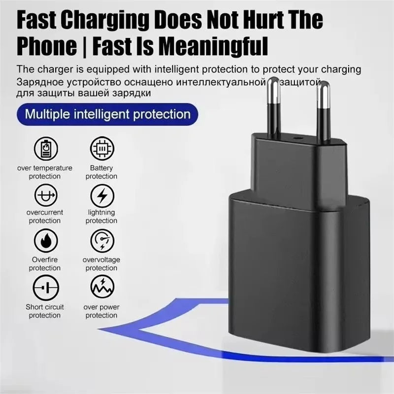 PD 45W 5A Super Fast Charger for Samsung S21 S22 S23 S24 Plus Note20 Ultra A34 A53 A54 A55 A71 A73 USB-C Quick Charging Cable 2m Car Mobile World