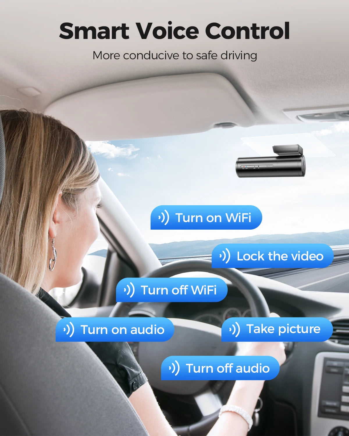 AZDOME M300S Dash Cam 4K+1080P Car Rear Camera Dash Cam 800MP Lens Built-in GPS WIFI Car DVR Voice Control Night Vision 후방카메 Car Mobile World