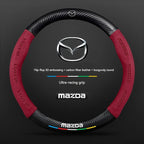 For Mazda 3 5 6 SKYACTIV Axela Atenza CX30 CX5 CX8 CX9 MX5 RX8 RX7 BT50 Carbon fiber Suede Car Steering Wheel Cover Accessories CM World