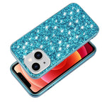 Shining Glitter Bling Sequins Case For iPhone 14 13 12 11 15 16 Pro Max Mini XS XR 7 8 Plus Plating Frame Shockproof Phone Cover