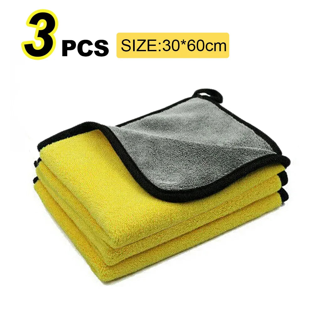 Car Wash Microfiber Towel 30x30/60CM Car Cleaning Drying Cloth Hemming Car Care Cloth Detailing Car Wash Towel CM World