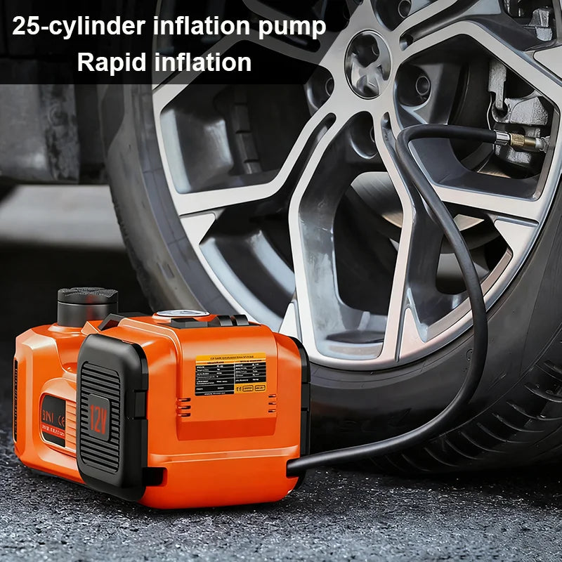 Electric Car Jack 5T Hydraulic Car Jack with Built-in Inflatable Pump and LED Light Car Jack for SUV Truck Change Tire 150~450mm CM World