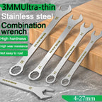 Ultra-Thin 4-27MM Ratchet Open End Wrench Dual-Purpose Universal Spanner for Bicycle Motorcycle Car Repair Tool