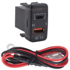 Upgraded Car Fast Adapter QC3.0 Dual USB Quick Socket With Voltmeter For Toyota Land Cruiser Hilux Prado FJ