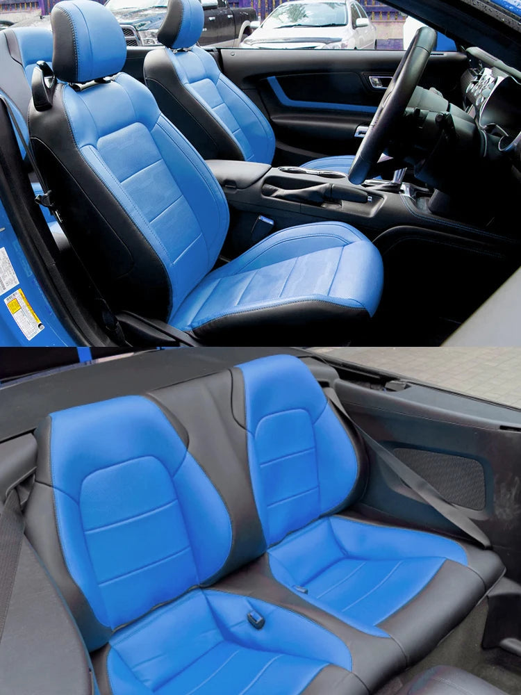 Custom Fit for 2015-2024 Mustang Coupe Car Seat Covers Full Set Durable Quality Material for Ford Mustang Coupe Gt CM World