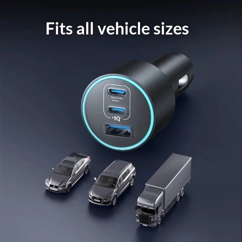 Anker 167.5W Car Charger 3-Port 2C1A Fast Charging Cigarette Lighter Adapter Car charger for iPhone/Huawei/Xiaomi Gifts