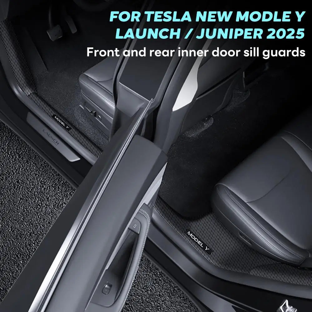 For Tesla New Model Y Launch Juniper 2025 ABS Front Rear Door Sill Protector Threshold Strip Anti-kick Guard Panel Waterproof CM World