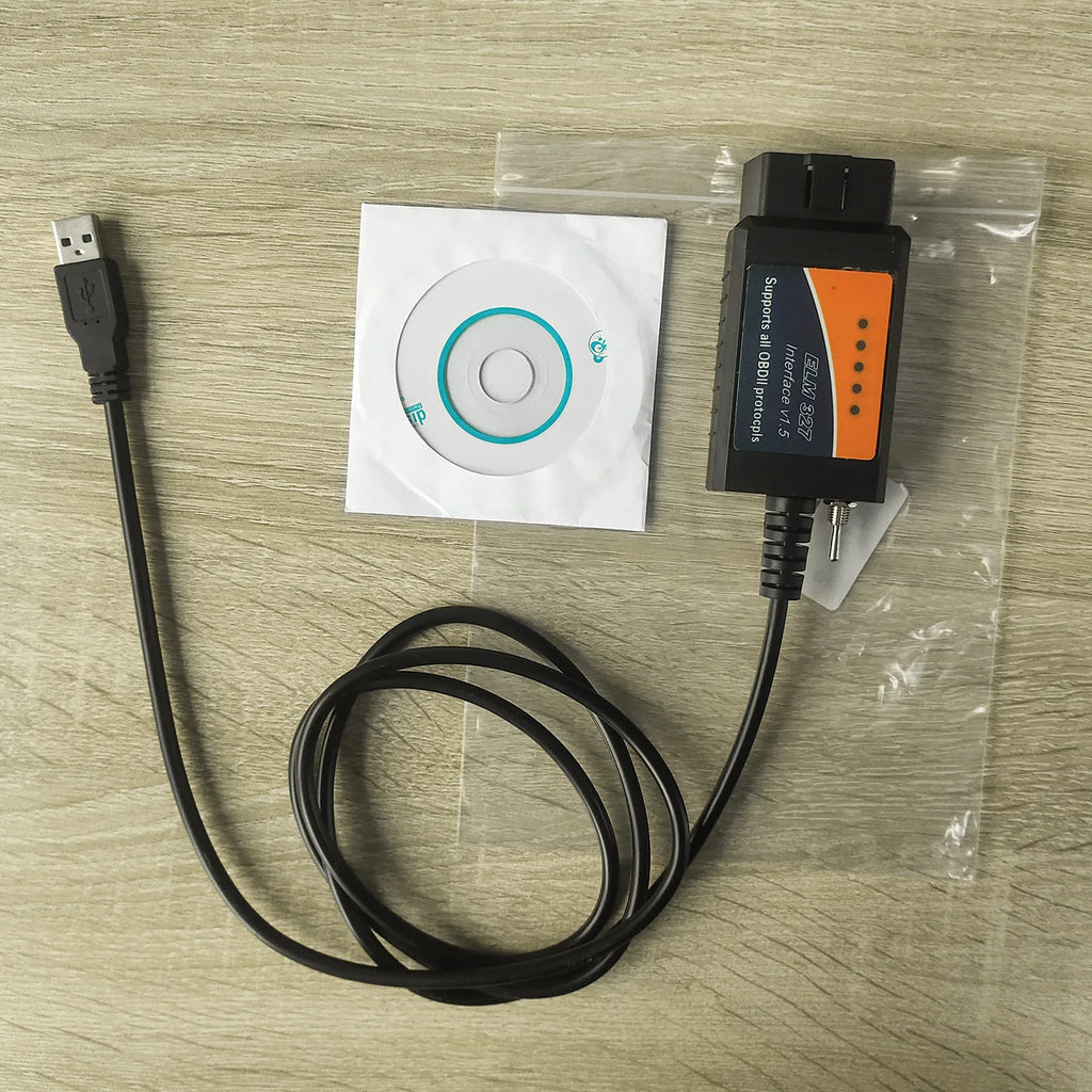 OBD2 ELM327 V1.5 USB Switch OBD Scanner for Focus ELM327 V1.5 PIC18F25K80 Modified Open Hidden for Ford Forscan HS-CAN/MS-CAN Car Mobile World