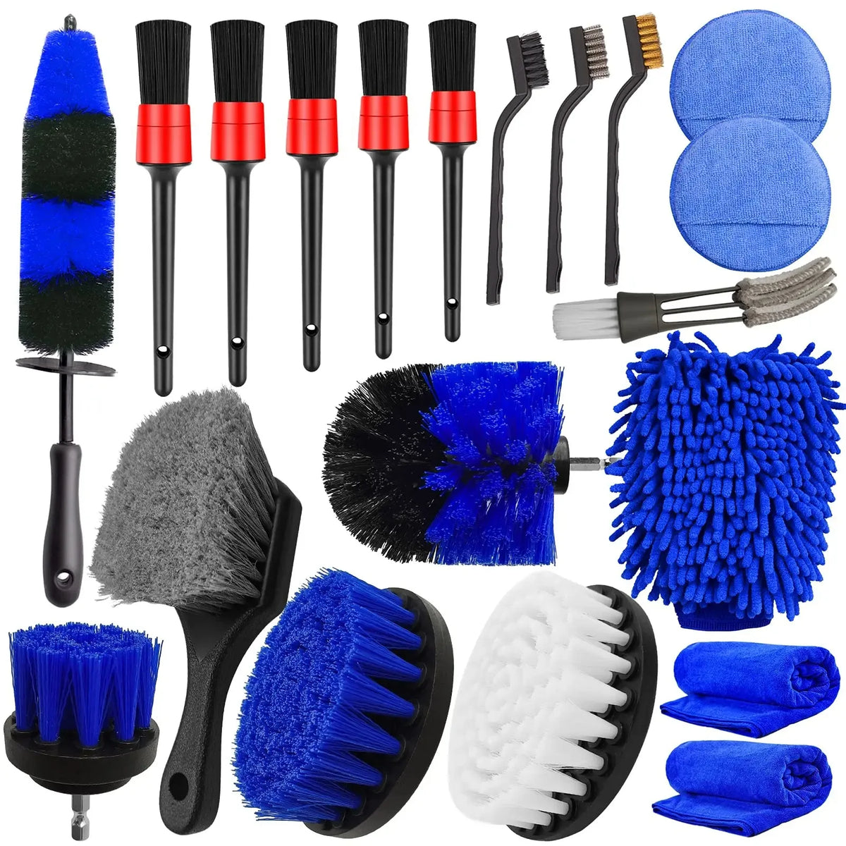 20/23Pcs Car Detailing Set Interior and Exterior Cleaner Professional Detailing Brush Kit Reusable Car Cleaning Brush Tools