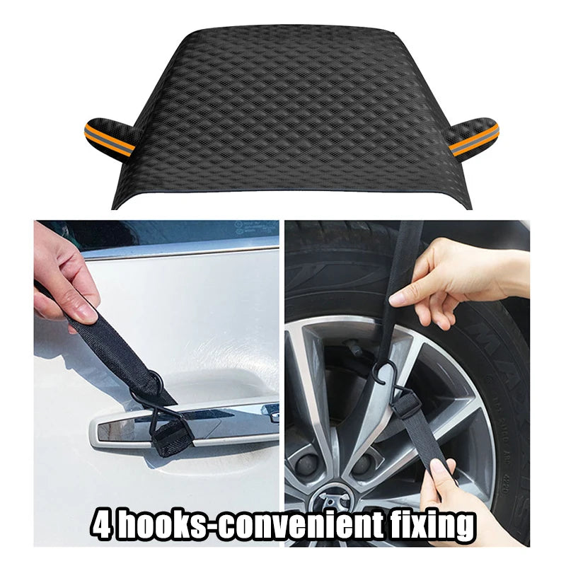 Car Windshield Covers Snow Shield Waterproof Winter Outdoor Awning Sunshield Half Protector Cover External Front Window Sunshade Car Mobile World