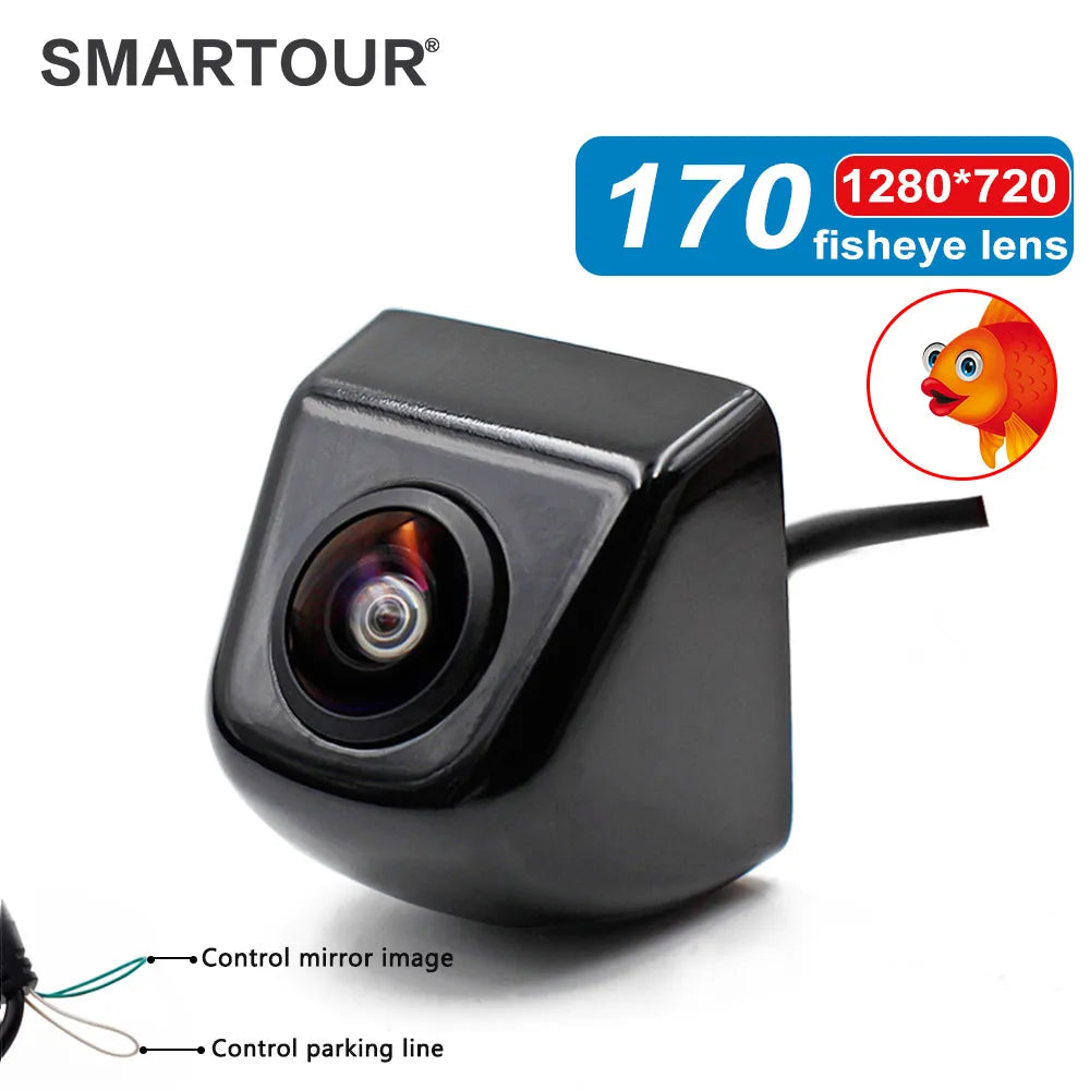 SMARTOUR 4K 1080P AHD Dynamic Trajectory Vehicle Rear View Camera Vehicle Parking Reverse Fisheye Lens Plug and Play Universal