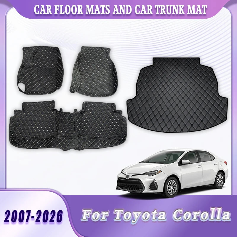Full Set Car Floor Mats Trunk Carpet For Toyota Corolla 2007-2026 Waterproof Anti Slip Easy Clean Front Rear Covers Accessories