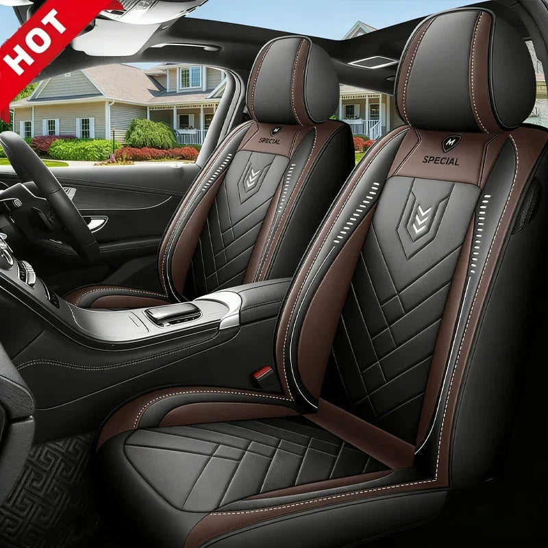 New Upgraded Car Seat Cushion, New Fully Enclosed Car Seat Cover, All Season Universal Small Car Seat Cover, Leather Seat Cover CM World