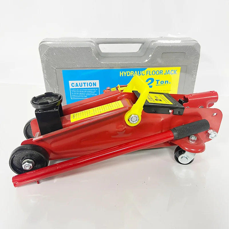 2T Horizontal Hydraulic Floor Jack Car Lifting Tool for Sedan Tire Replacement & Vehicle Repair