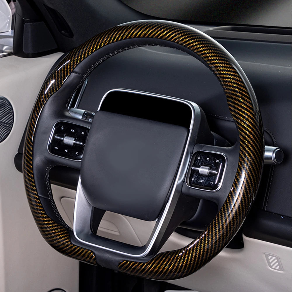 Steering Size 36-38cm Universal Non-slip D-shaped Round Breathable Car Steering Wheel Cover Protector Suitable Auto Accessories CM World