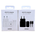 Original Samsung Charger 45W Super Fast Charge Type C Adapter For Galaxy S23 S24 Ultra S20 S22 S21+Z Fold 5 4 3 Flip 5 4 3 Phone Car Mobile World