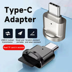 Type C OTG To TF Adapter Micro-SD Memory Card Reader Compatible with Laptops, Tablets, and Smartphones , with chain port Car Mobile World