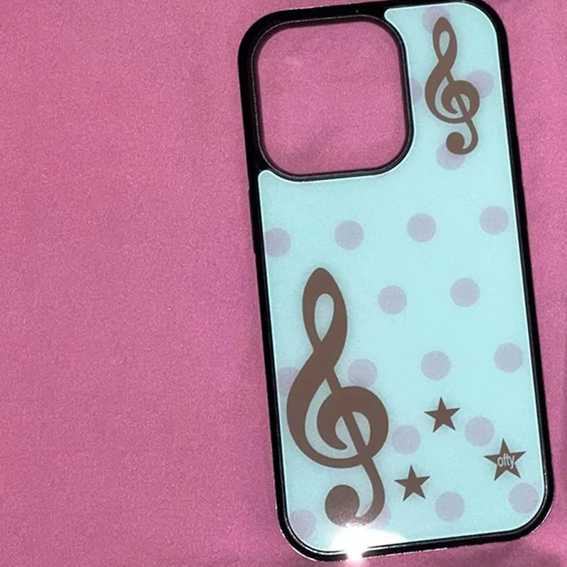 Korean Ins Colorful Polka Dots Musical Note Stars Phone Case For IPhone 17 16 15 14 13 12 11 Pro Max 17air XS XR 8 7 Plus Cover