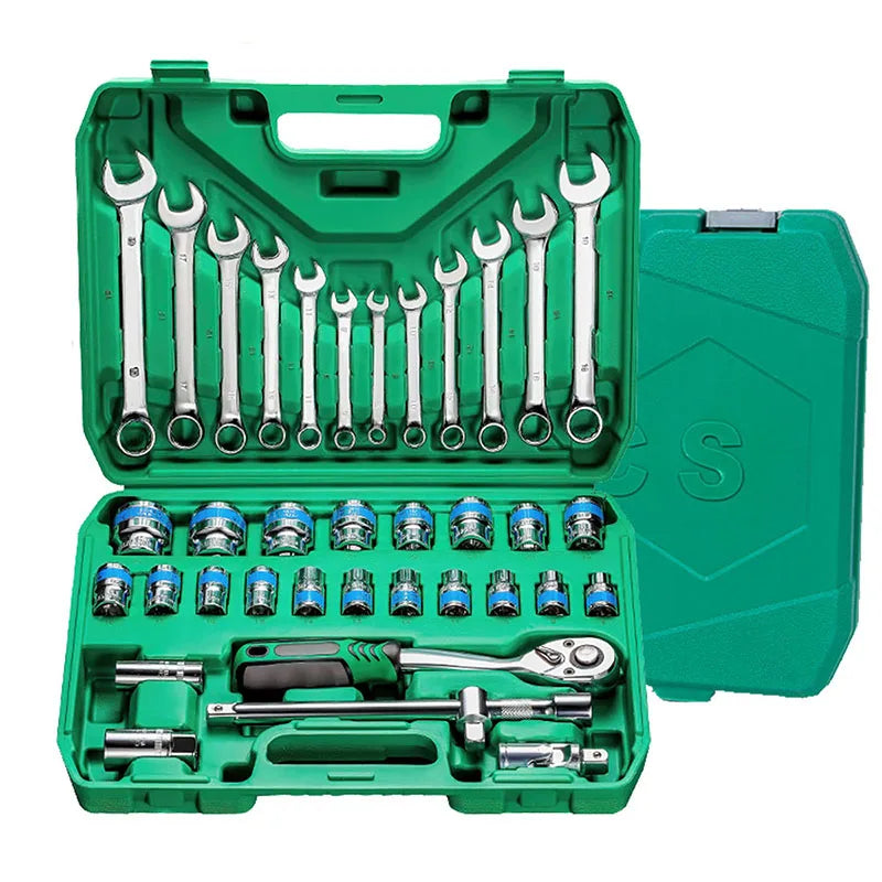 37 Piece Socket Wrench Ratchet Set Mechanical Tool Set Drill Bit Socket Suitable for Automotive Repair and Home Use CM World