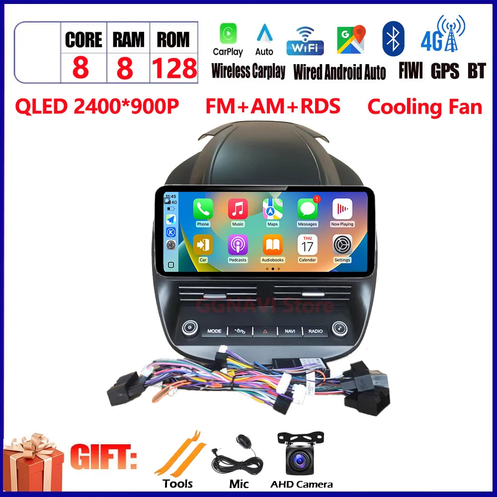 For Ford Kuga 2013 2014 2015 2016-2018 QLED Multimedia Video Player Navigation GPS 12.3Inch Screen Car Accessories 4G LTE Wifi CM World
