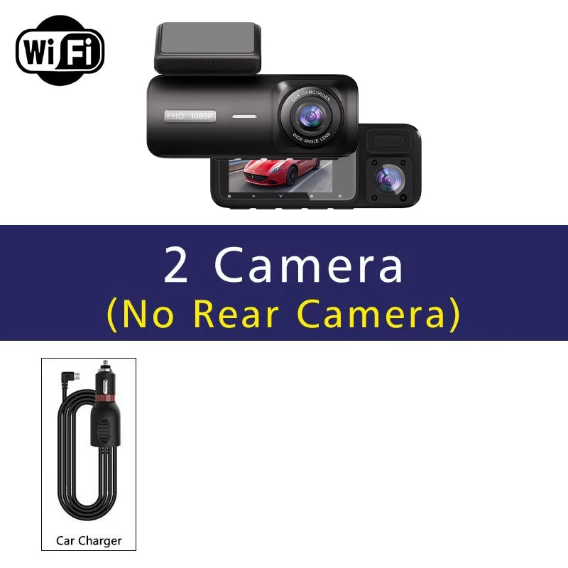 3 Channel WiFi Car DVR Three Way Dash Cam Inside Vehicle Camera DVRs Recorder FHD 1080P Video Mini Registrator Dashcam Camcord