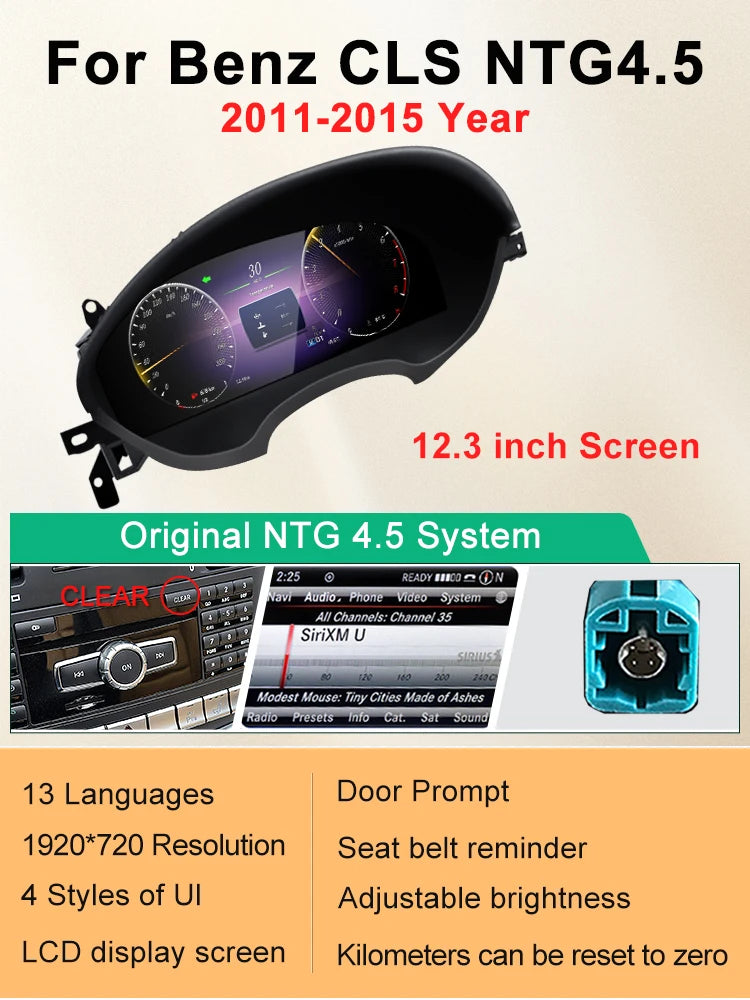 STWEI 2024 New Lcd Digital Dashboard Cluster Digital Speedometer For Mercedes Benz A Class W176 GLA CLA  C117 GLC W205 W212 W207 CM World