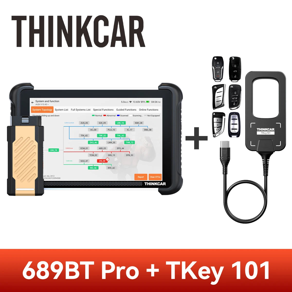 Lifetime Free Update THINKCAR THINKSCAN 689BT Pro OBD2 Scanner CANFD/DoIP All System Diagnose Topology 35 Reset Bi-directional