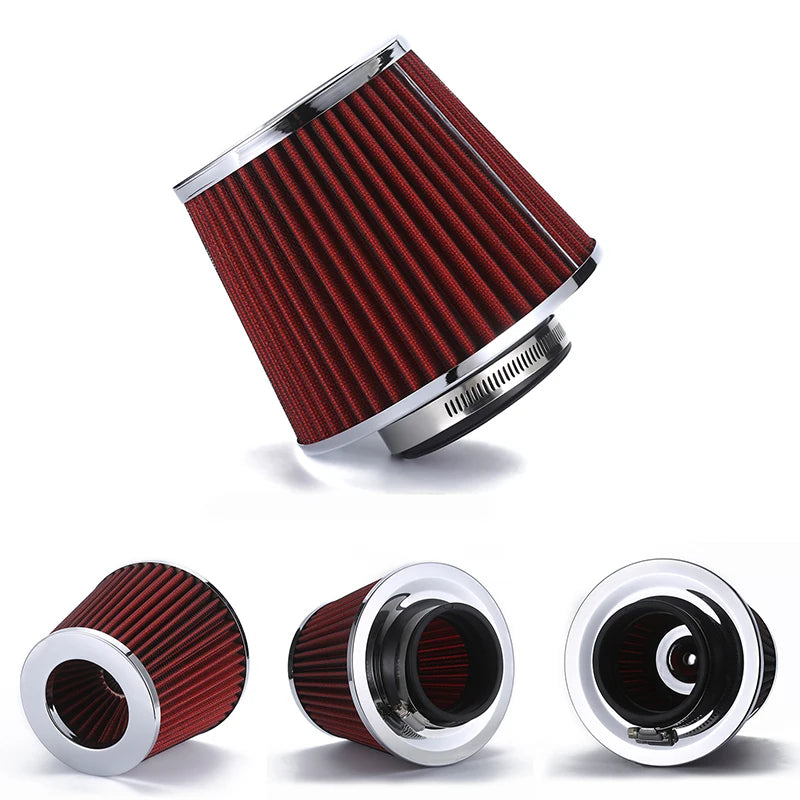 Universal 76mm 3inch Car Modified High Flow Cold Air Intake Air Filter Kit Aluminum Induction Pipe Auto Racing Automotive Parts