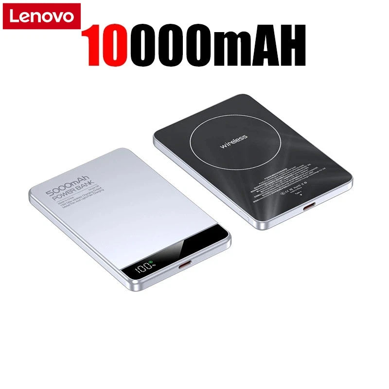 Lenovo 10000mAh UltraSlim Power Bank Magnetic Wireless Fast Charging CCC Portable Battery For MagSafe Apple Watch iPhone Samsung Car Mobile World