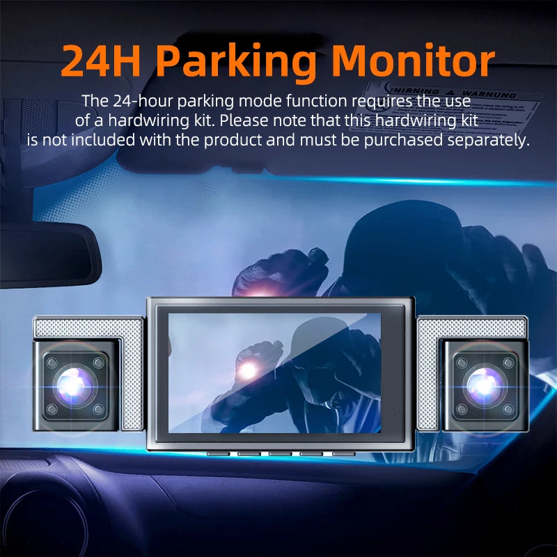 4K 360° 4-Channel Dash Cam with 5.8GHz WiFi & GPS | 4K Front+1080P Left/Right/Rear, 3" IPS Screen, Night Vision, Loop Recording Car Mobile World