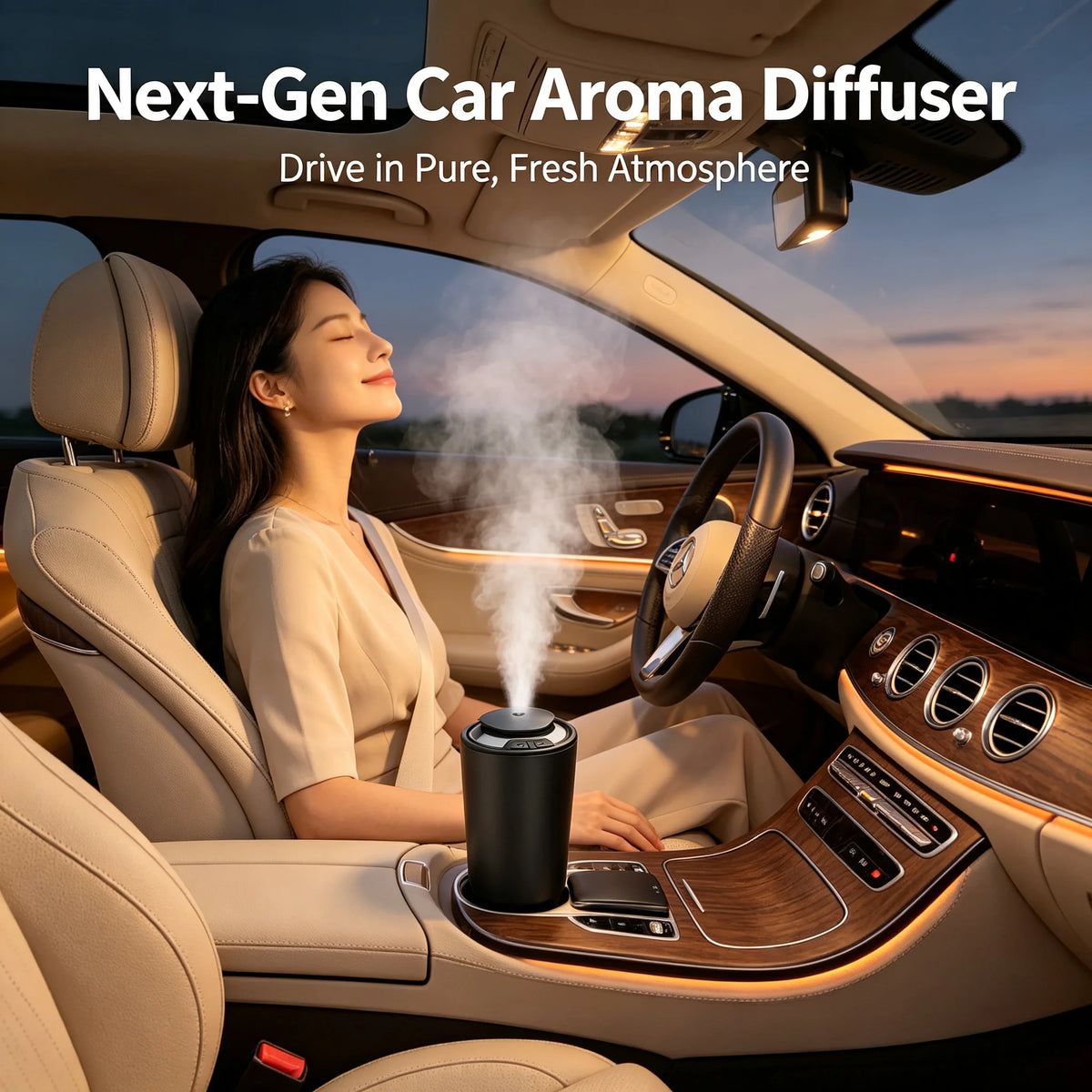 Portable  Car Aroma Diffuser USB Charging Essential Oil Diffuser Suitable for Home Office Car  Intelligent  Smell Distributor