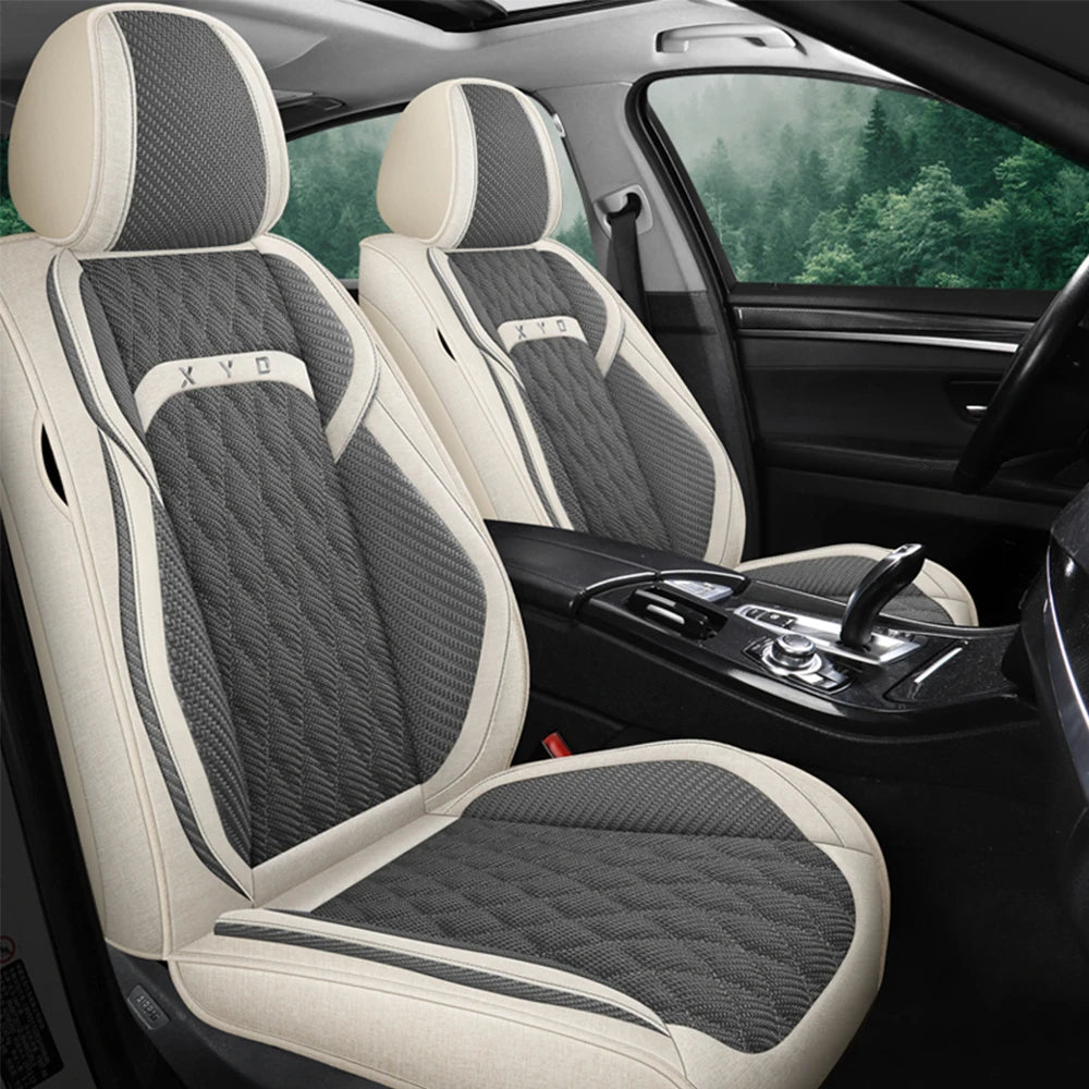 Universal Flax Car Seat Covers for Jeep Cherokee WK2 WJ 2004 2014 Patriot Wrangler Compass 2007 2019 Renegade for Vehicle Parts CM World